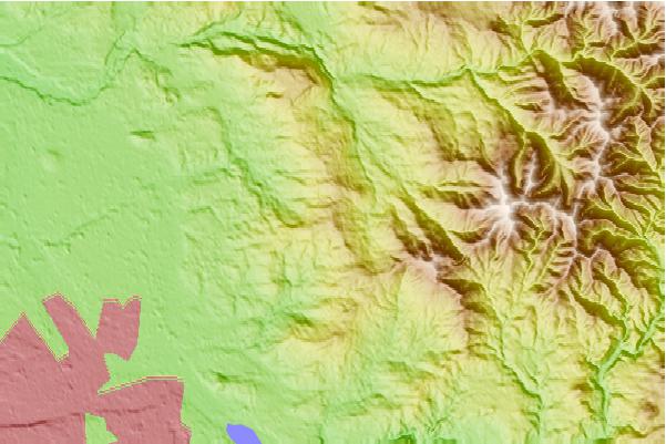 Surf breaks located close to Elkhorn Mountain (Washington)