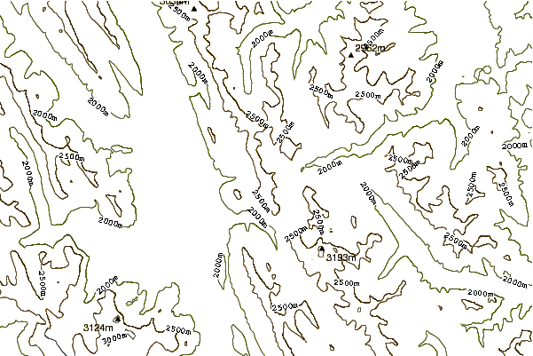 Mountain peaks around Elpoca Mountain