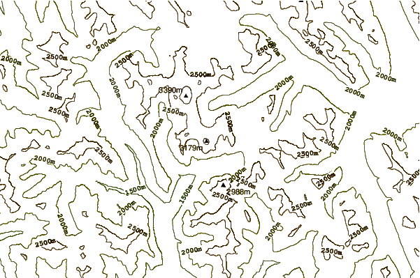 Mountain peaks around Eon Mountain