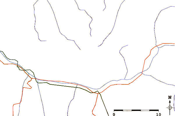 Roads and rivers around Épaule du Bouchet