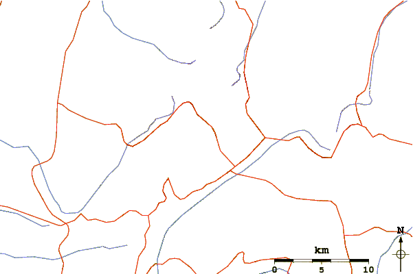 Roads and rivers around Erimanthos