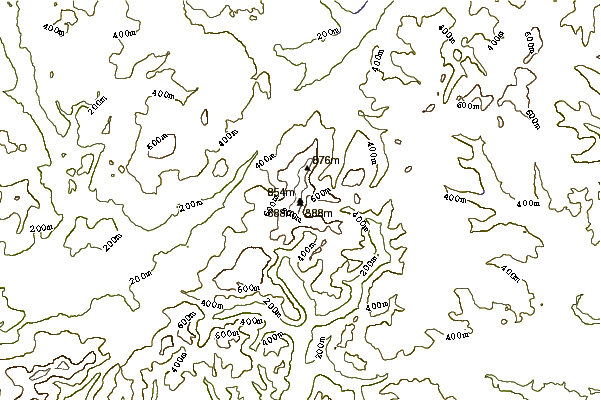 Mountain peaks around Erw y Ddafad-ddu