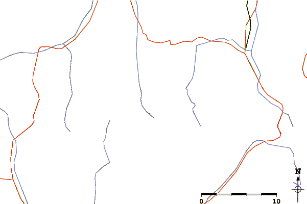 Roads and rivers around Escarra Peak