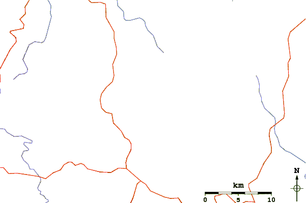 Roads and rivers around Escudilla Mountain