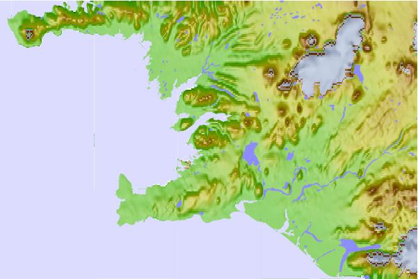 Surf breaks located close to Esjan