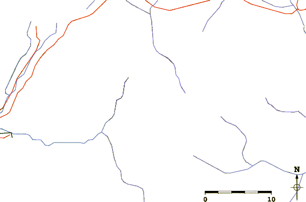 Roads and rivers around Espíritu Santo (volcano)