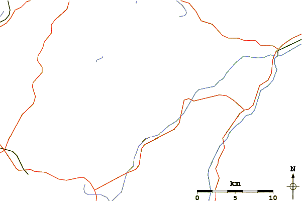 Roads and rivers around Esther Mountain