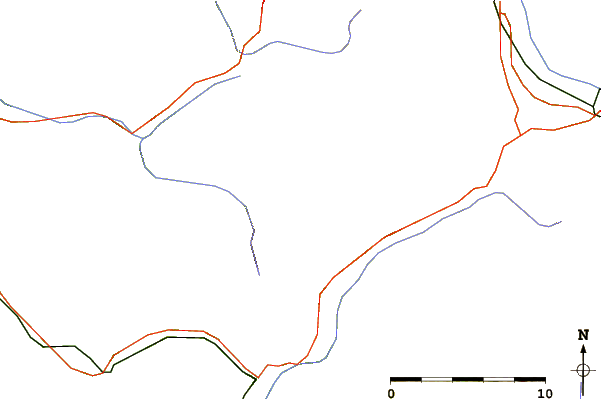 Roads and rivers around Étale (mountain)