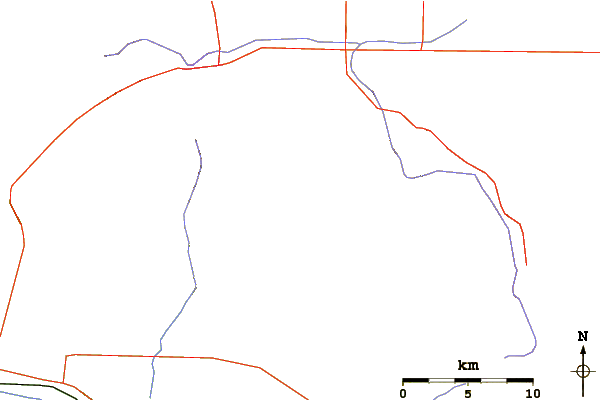 Roads and rivers around Eureka Peak (California)