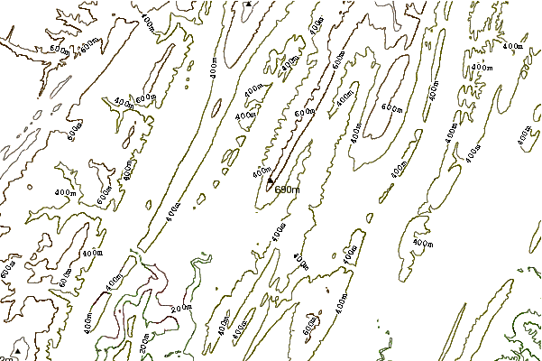 Mountain peaks around Evitts Mountain