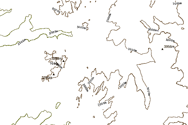 Mountain peaks around Fairview Dome