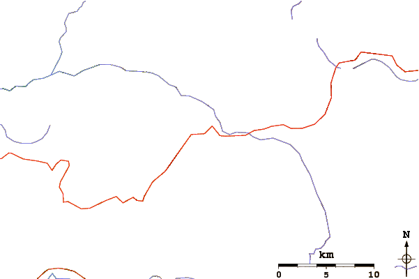 Roads and rivers around Fairview Dome