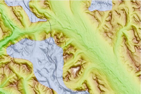 Surf breaks located close to Fairview Mountain (Alberta)