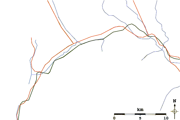 Roads and rivers around Fairview Mountain