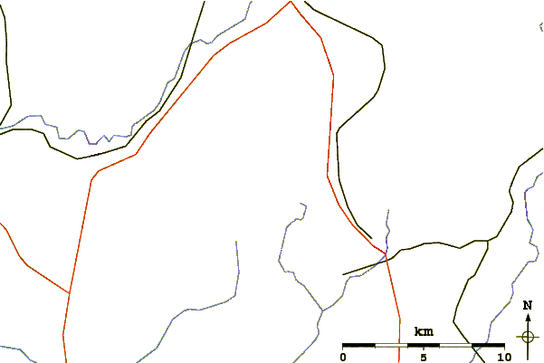 Roads and rivers around Falkenberg (Lüneburg Heath)