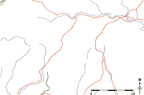 Roads and rivers around Fan Bwlch Chwyth