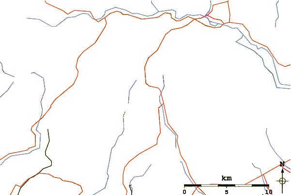 Roads and rivers around Fan Frynych