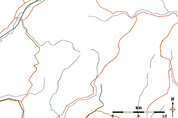 Roads and rivers around Fan Hir