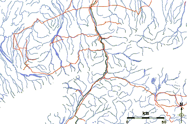 Roads and rivers around Fang Mountain