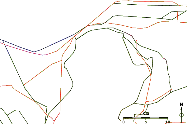 Roads and rivers around Farnsworth Peak