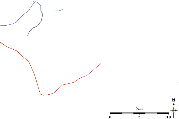 Roads and rivers around Favor Peak