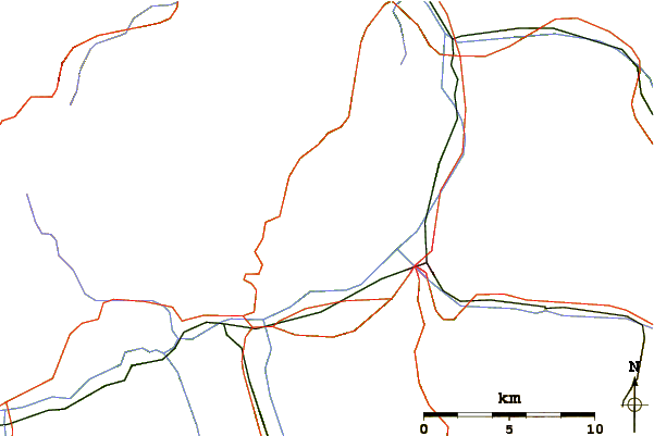 Roads and rivers around Felsberger Calanda