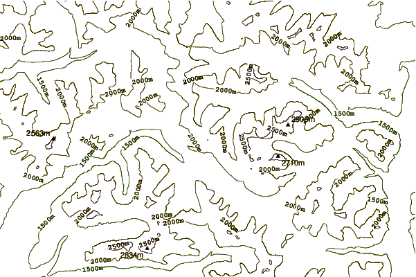 Mountain peaks around Festubert Mountain