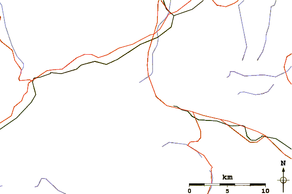 Roads and rivers around Fibbia