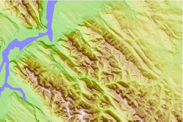 Surf breaks located close to Fiddle Peak