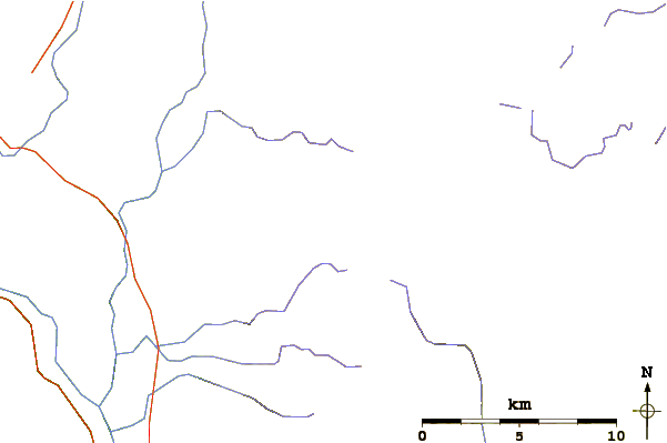 Roads and rivers around Fiftytwo Ridge