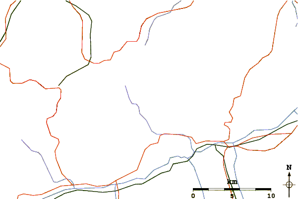 Roads and rivers around Fil de Cassons