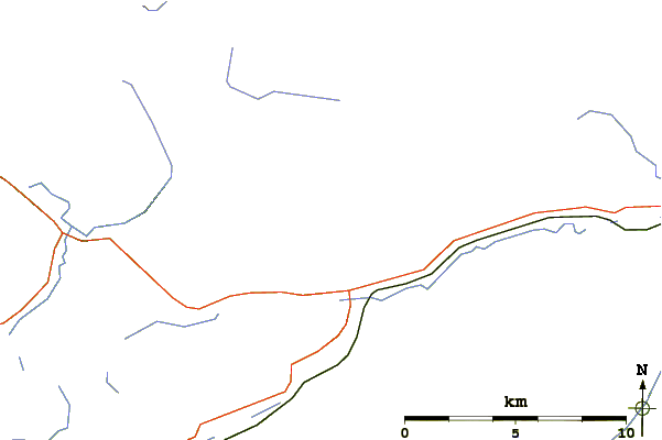 Roads and rivers around Fionn Bheinn