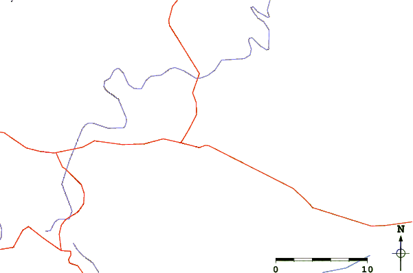 Roads and rivers around Fire Scale Mountain