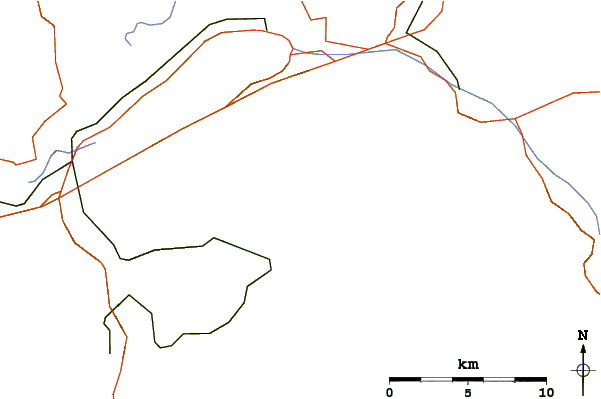 Roads and rivers around First (Grindelwald)