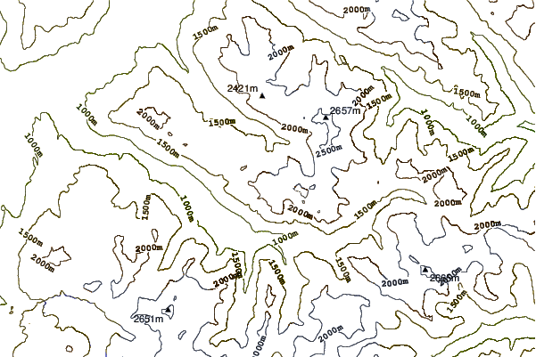 Mountain peaks around Fissile Peak