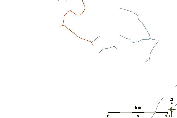 Roads and rivers around Flat Top Mountain (Sitka City and Borough, Alaska)