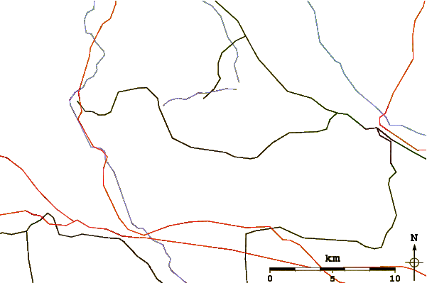Roads and rivers around Flechtingen Hills