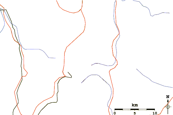 Roads and rivers around Fletcher Mountain