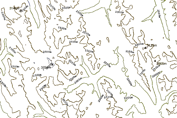 Mountain peaks around Flints Peak