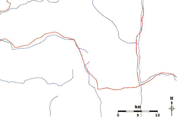 Roads and rivers around Florence Peak (California)