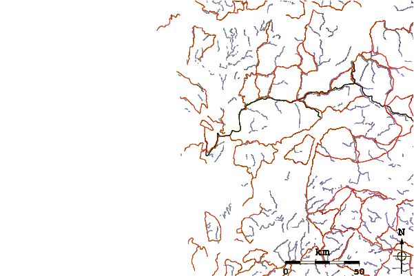Roads and rivers around Fløyen
