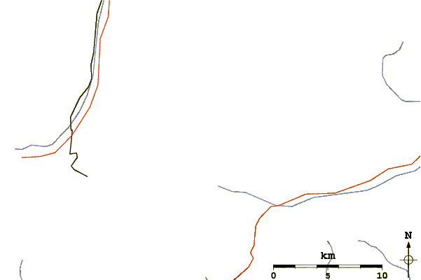 Roads and rivers around Fluchthorn (Saastal)