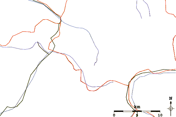 Roads and rivers around Flüela Schwarzhorn