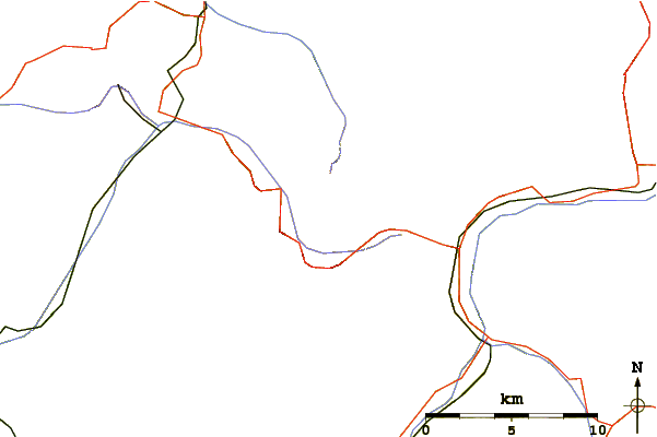 Roads and rivers around Flüela Wisshorn