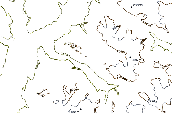 Mountain peaks around Flute Summit (Fitzsimmons Range)