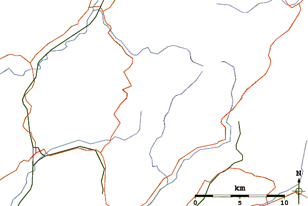 Roads and rivers around Foel Fraith