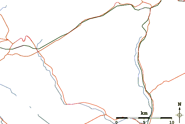 Roads and rivers around Foel Fras