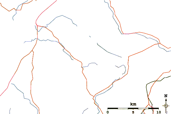 Roads and rivers around Foel Goch (Arenigs)