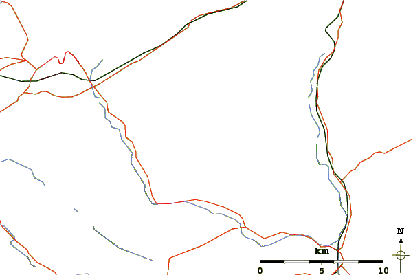 Roads and rivers around Foel Grach