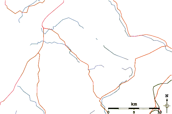 Roads and rivers around Foel Gron